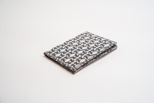 Butterfly-print wallet in cream and black, handmade from upcycled fabric — HighSew
