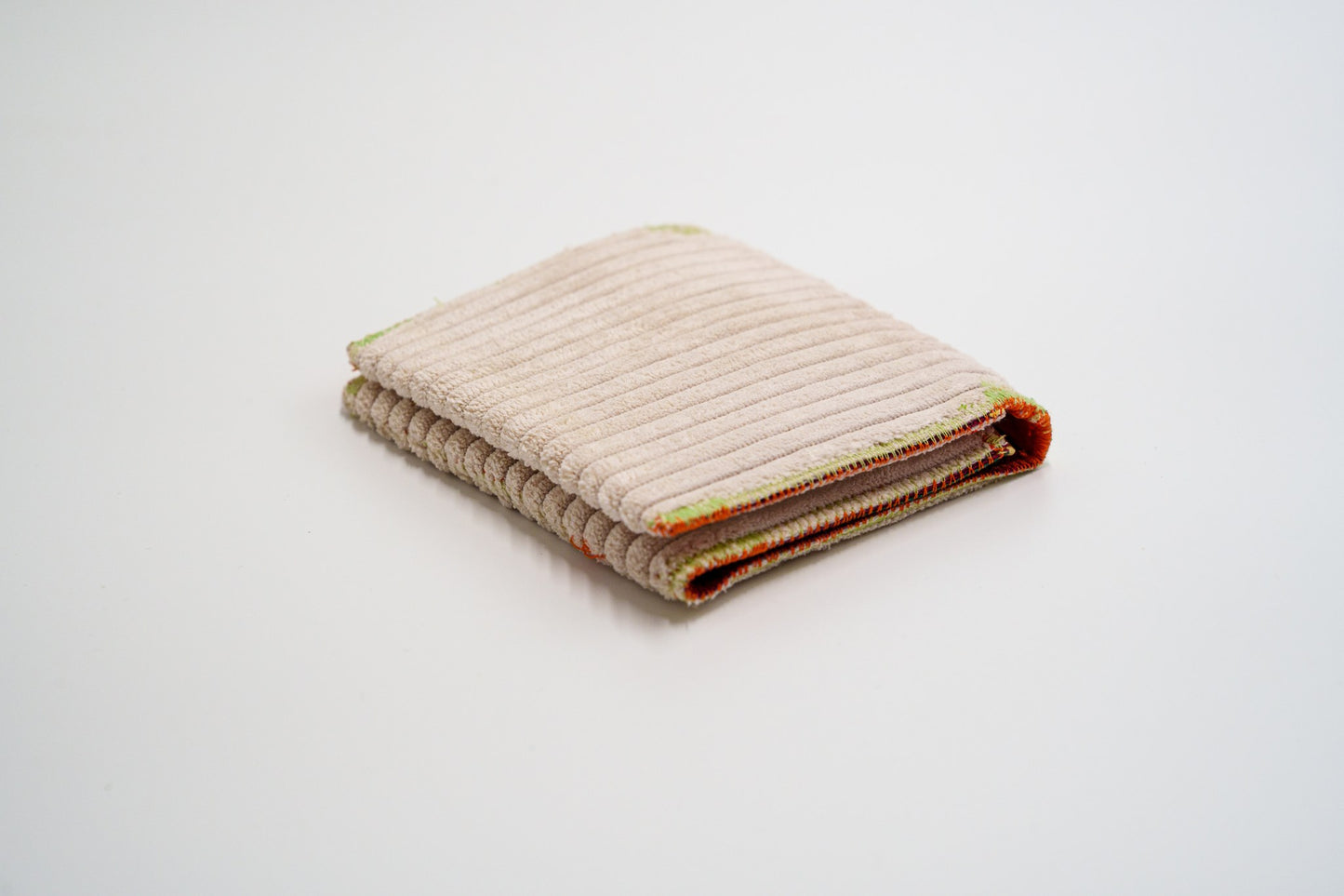 Cream ribbed wallet, handmade from upcycled upholstery fabric — HighSew